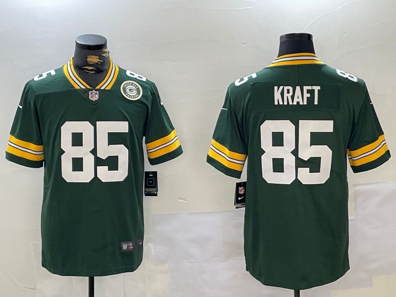 Men Green Bay Packers #85 Kraft Green 2024 Nike Vapor Limited NFL Jersey style 1